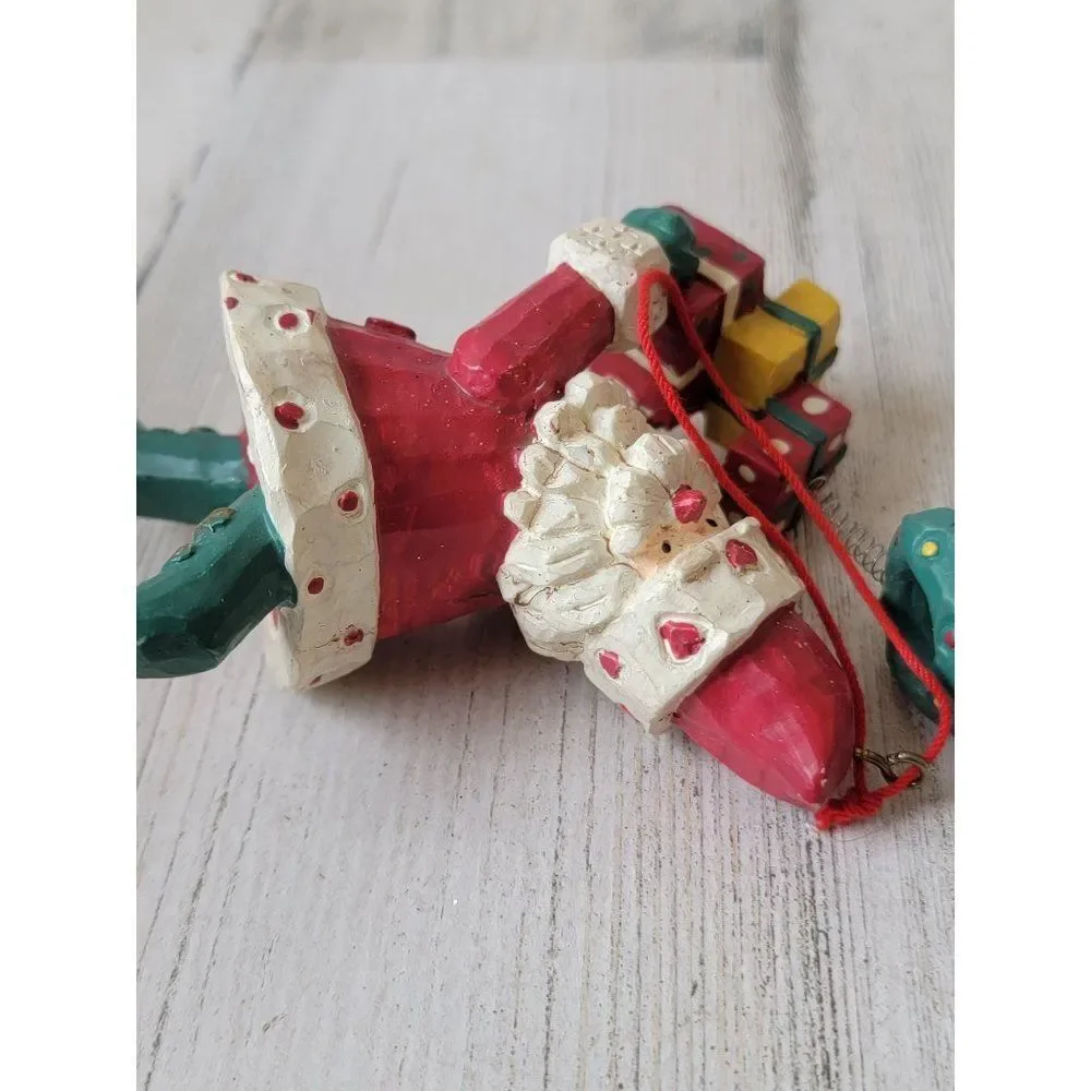 Folk art Santa Claus‎ wreath spring gifts ornaments rustic Xmas decor